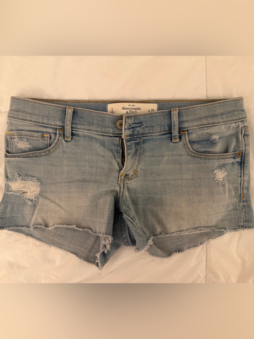 Abercrombie and Fitch Extra Low Rise Denim Shorts 2